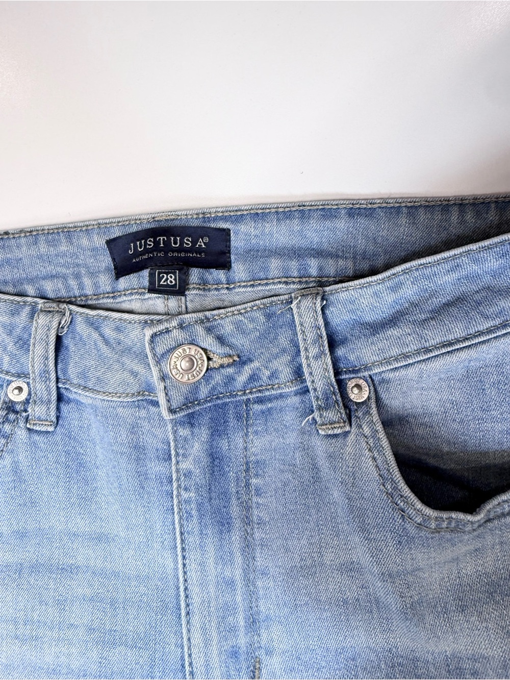 Just USA Light Blue Distressed High-Rise Skinny Jeans - Picture 7 of 12